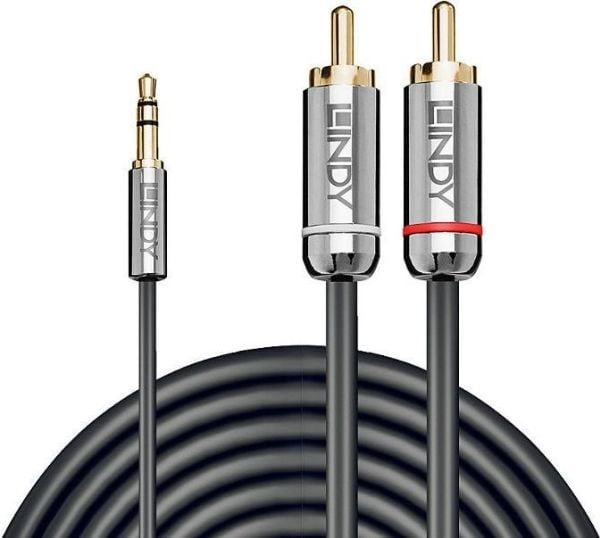 Lindy 35333, 3.5mm, Hankjønn, 2 x RCA, Hankjønn, 1 m, Antrasitt