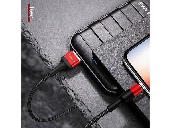 USB-kabel USAMS USB-A til Lightning 1,2 m rød (SJ220IP02)