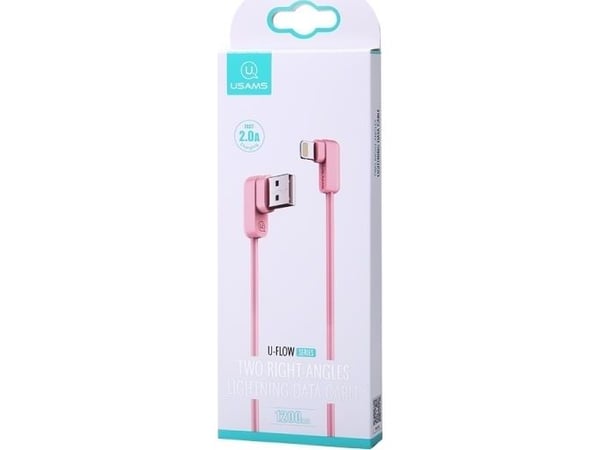 Usams USB-A - Lightning USB-kaapeli 1,2 m vaaleanpunainen (IPUSBCY03)
