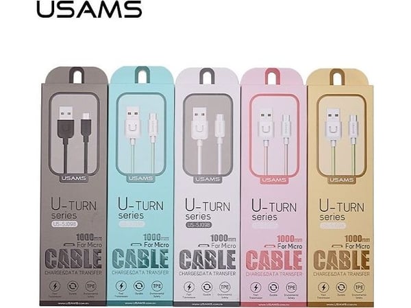 USB-kaapeli Usams USB-A - microUSB 1 m Czarny (MICUSBXD01)