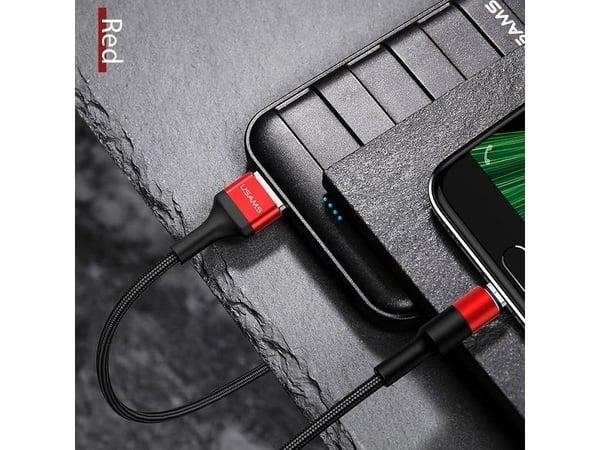 Usams USB-A - microUSB-kaapeli 1,2 m punainen (SJ224USB02)