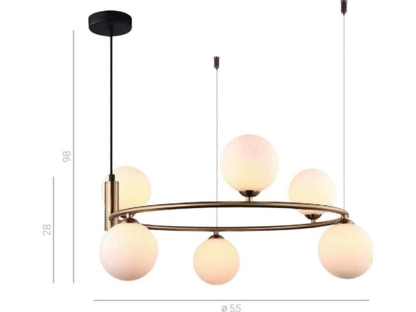Italux taklampe Amily MDM-3974/6 BRO
