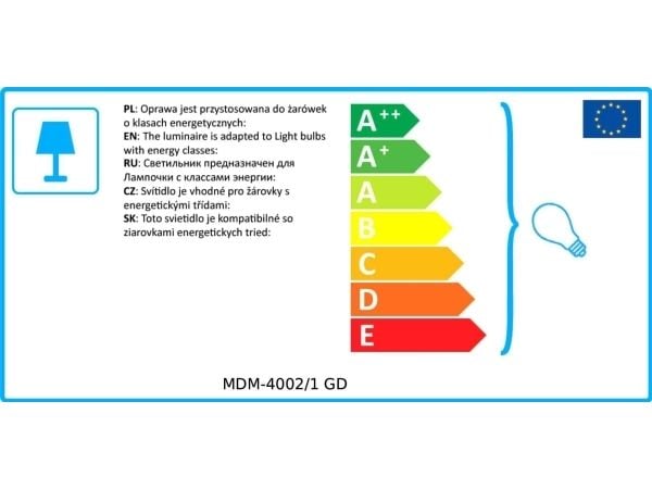 Hengelampe Italux Sandy MDM-4002/1 GD