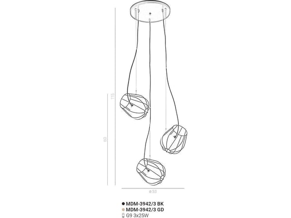 Italux Melisa MDM-3942/3 GD taklampe
