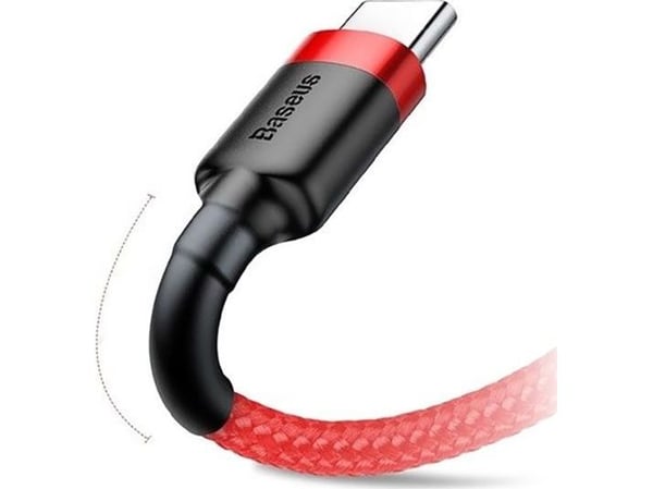 Baseus Cafule, 2 m, USB C, USB C, 0,48 Gbit/s, Svart, Röd