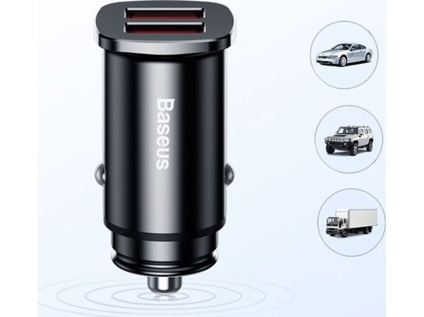 Baseus Square 2xUSB QC3.0 5A 30W autolaturi (musta)