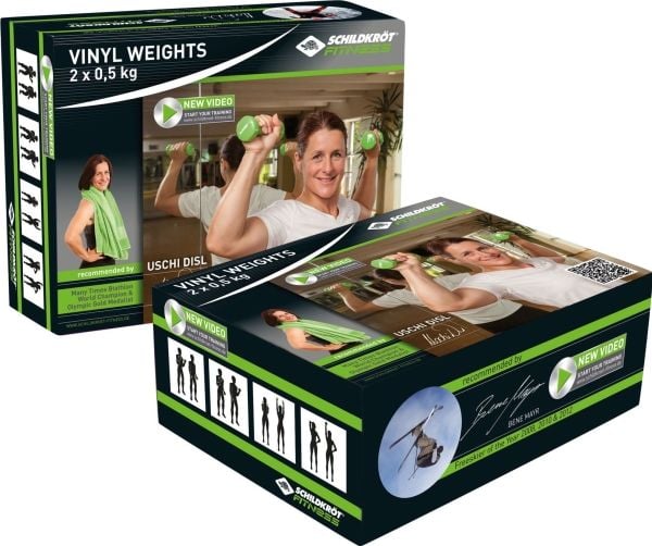 Schildkröt Fitness 960004, Fast vekt Dumbbell, Grønn, 500 g, 2 stykker