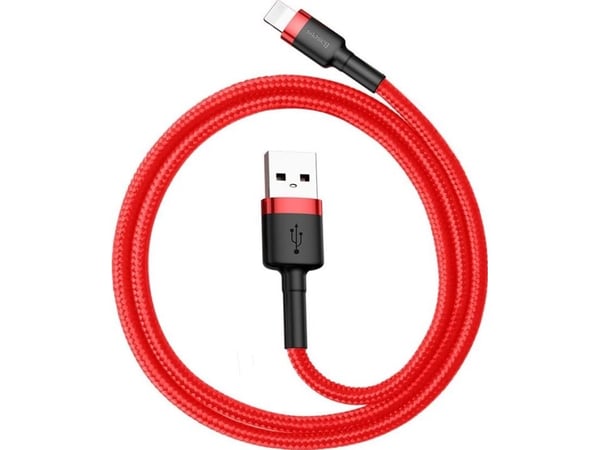 Baseus CALKLF-A09, 0,5 m, USB A, Lightning, Hankjønn, Hankjønn, Rød