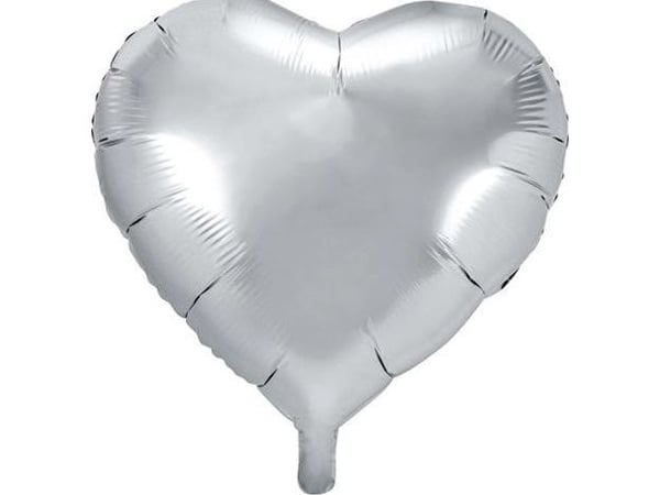 Folieballon Hjerte, sølv