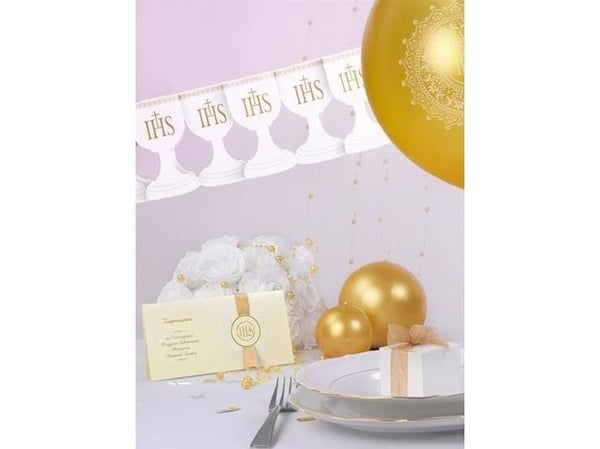 Party Deco papirgarland Konfirmasjon, kalk, hvit 3 m (universell)