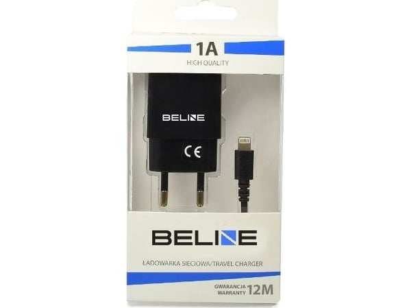 Beline BELI0007 USB + Lightning 1A vegglader Sort
