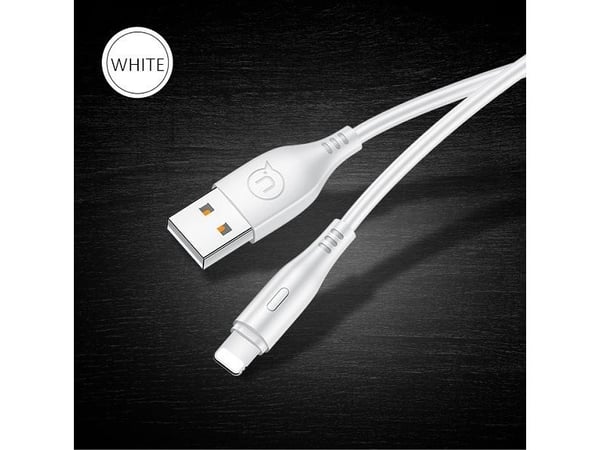 Usams USB-A - Lightning USB-kabel 1 m hvit (SJ266USB02)