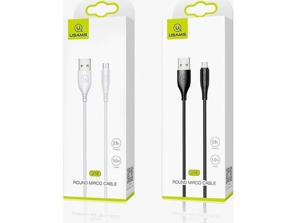 USB-kaapeli Usams USB-A - microUSB 1 m Biały (SJ268USB02)