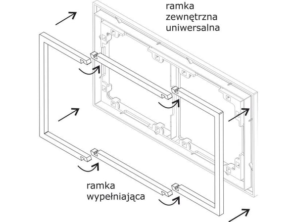 Karlik Kolminkertainen toimintakehys Deco hopea metallinen (7DRW-3)