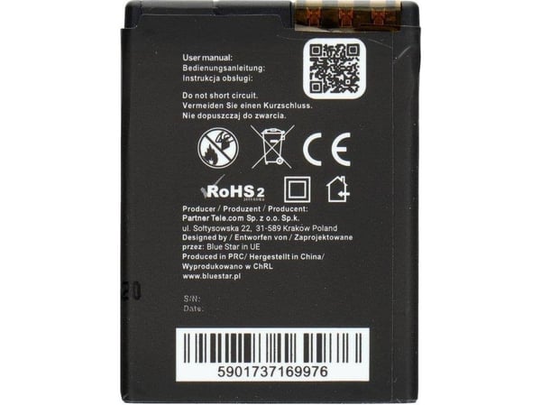 Blue Star BlueStar-batteri til Nokia 6111/N76/7500 | Li-Ion 1000 mAh | Analog BL-4B