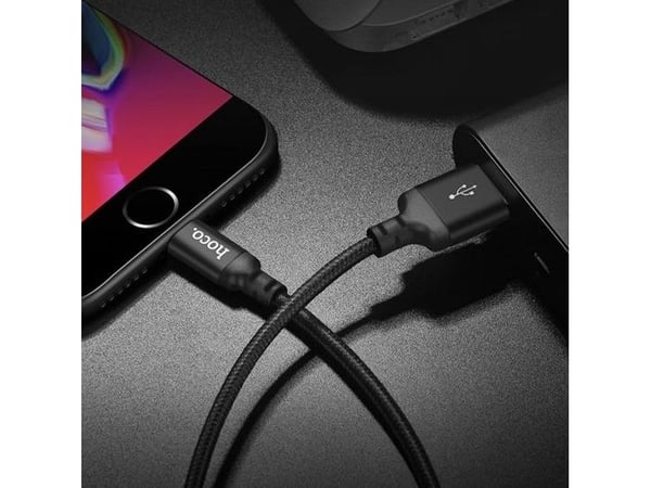 USB-kabel Hoco USB-A till Lightning 1 m svart (48745)