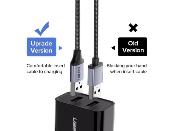 USB-kabel Ugreen USB-A till microUSB 2 m vit (60153)
