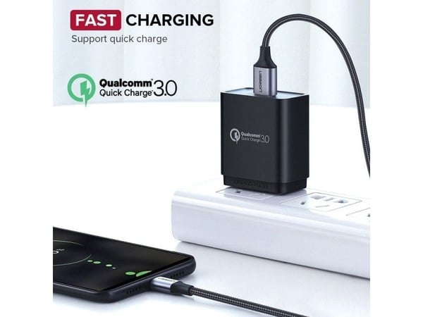 USB-kabel Ugreen USB-A till microUSB 2 m vit (60153)