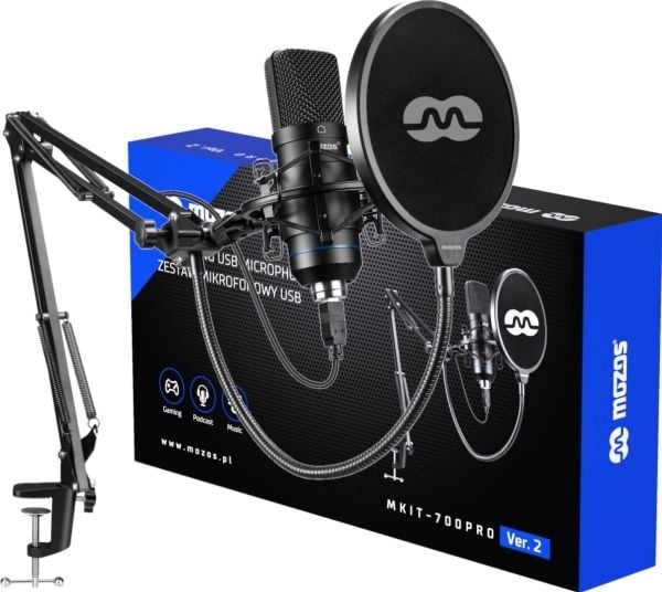 Mozos mikrofonset 192KHZ/24BIT USB Pop Filter Stativ (MKIT-700PROV2)