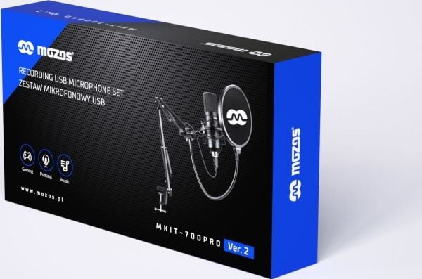 Mozos mikrofonset 192KHZ/24BIT USB Pop Filter Stativ (MKIT-700PROV2)