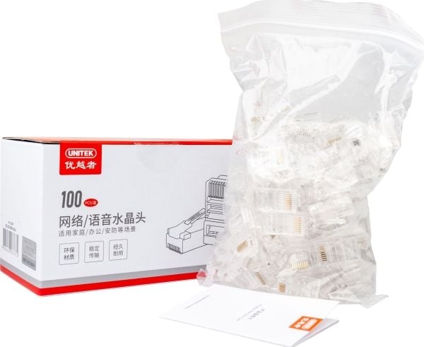 Unitek Modulær RJ45 Cat. 5e-kontakt 100 stk. (Y-OT18TP)