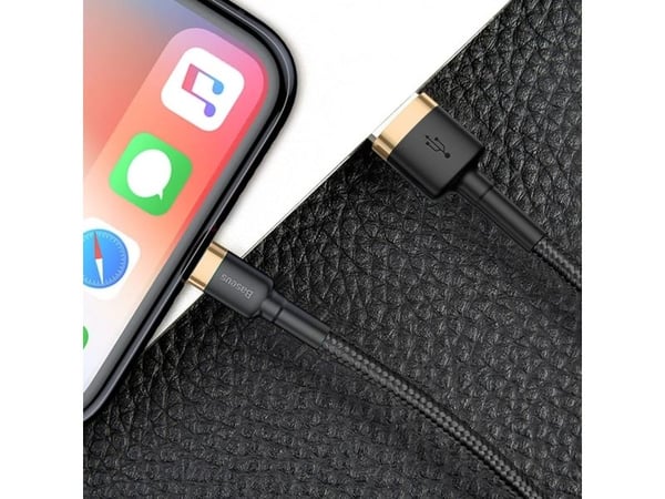 Baseus Cafule, 1 m, Lightning, USB A, Hankjønn, Hankjønn, Svart, Gull