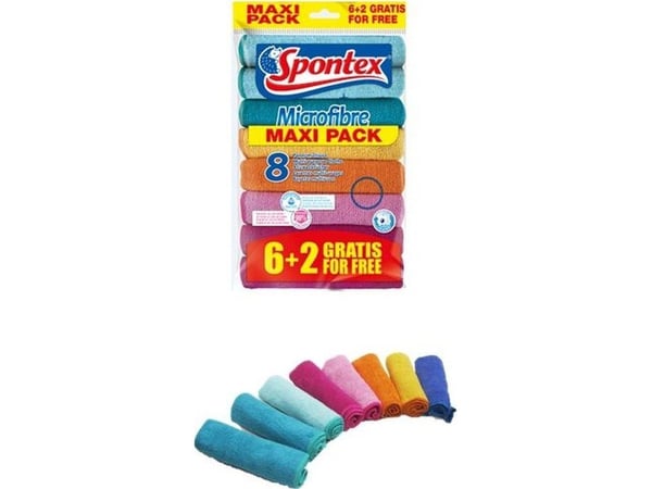 Spontex Scierka mikrokuitu 6+2 kpl 19700052 19700052