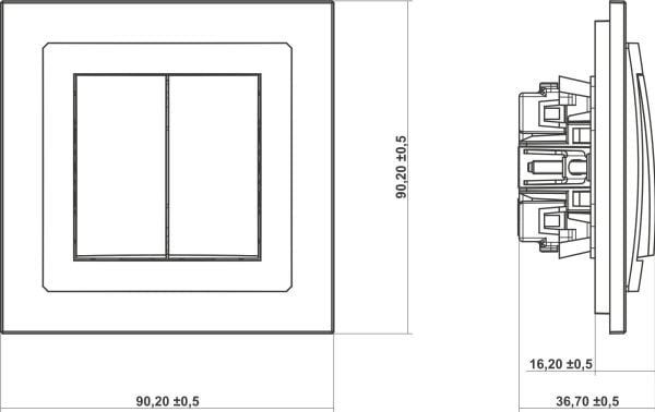 Karlik 8DWP-8, tasokytkin, kultainen, IP20, 250 V, 10 A