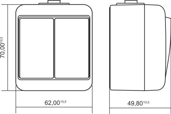 Karlik WHE-7, Trykknapkontakt, IP54, 250 V, 10 A