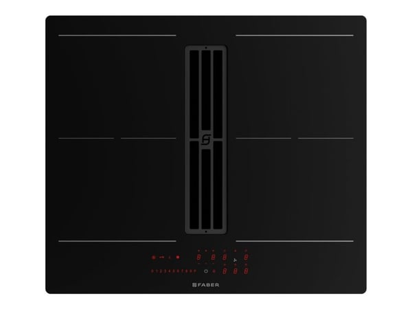 Faber Galileo SLIM A600 - Induksjonskomfyrtopp - 4 plater - Nisje - bredde: 56 cm - dybde: 49 cm - Klasse A+ - svart med downdraft exhaust (extract...