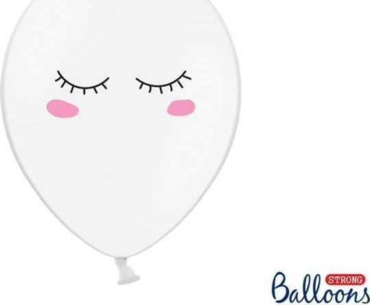 PartyDeco SB14P-204-000-6, Toy balloon, Latex, Sort, Blå, Rosa, Hvit, Oval, 30 cm, 6 stykker