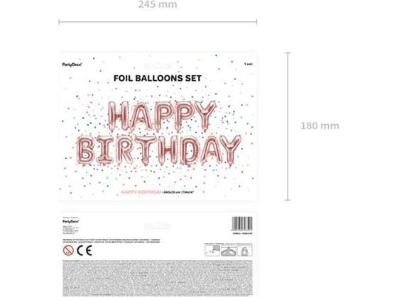 Folieballon Happy Birthday, rose gold