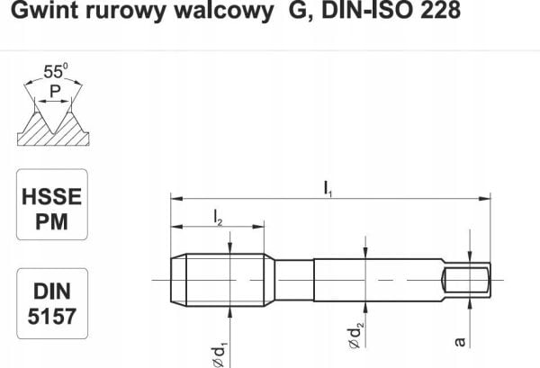FANAR-KIERRE G 3/8 "NGRA/2-P DIN-5157 (-X) HSSE RUOSTUMATON TERÄS