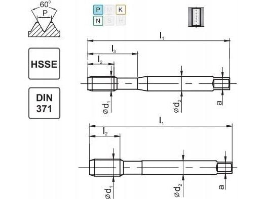 Fanar gjengeverktøy UNF No10-32 DIN-371B (2B) HSSE 800