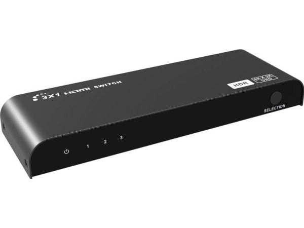 Techly IDATA HDMI2-4K31HDR, HDMI, 1.4/2.0, Metall, Sort, 60 Hz, 3840 x 2160