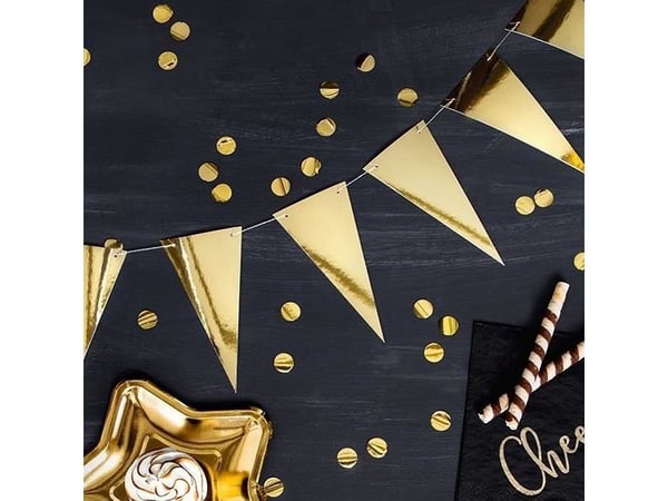 Party Deco Garland, Flagg, Gull, 2,15 m Universal