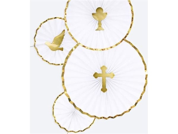 Party Deco toppere til konfirmasjonskake, gull, 31,5 cm, 6 stk. universal