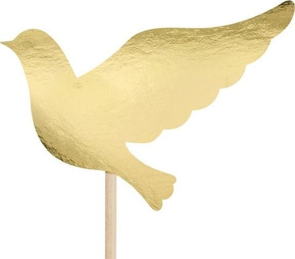 Party Deco toppere til konfirmasjonskake, gull, 31,5 cm, 6 stk. universal