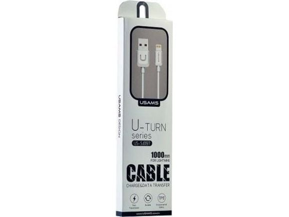 Usams USB-A - Lightning USB-kaapeli 1 m valkoinen (IPUSBXD02)
