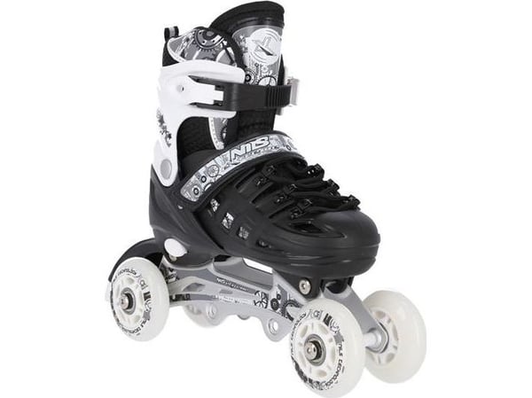 Nils Extreme NH10905 rullesko med utskiftbar plate justerbar sort/hvit str. 39-42