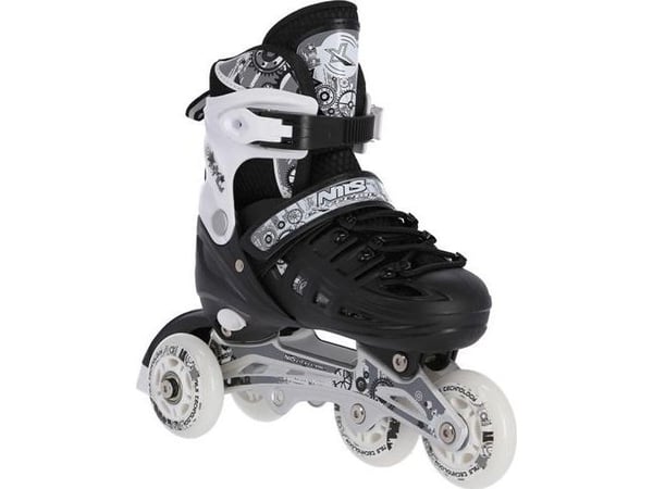 Nils Extreme NH10905 rullesko med utskiftbar plate justerbar sort/hvit str. 39-42