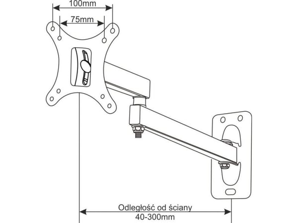 ART ACV-29 - Konsol - för LCD-TV - metall - svart - skärmstorlek: 13"-27" - väggmonterbar