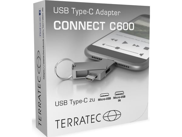 Terratec 272989, USB Type-C, 2 x Micro-USB, Sølv