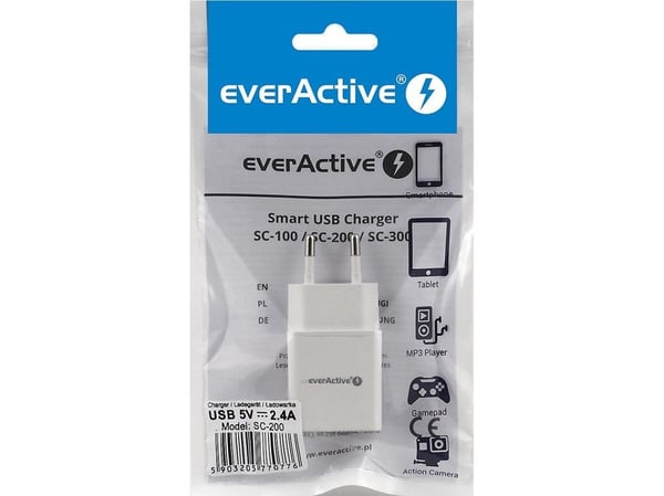 Everactive SC-200, Sisätila, AC, 5 V, 2,4 A, Valkoinen