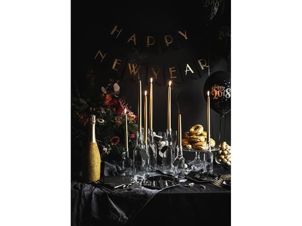 Party Deco konformade metallstearinljus guld 29 cm - 10 st universell