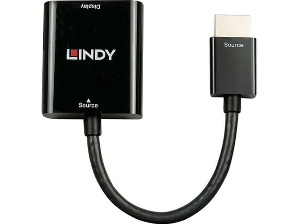 Lindy 38291, 0,1 m, HDMI Type A (Standard), VGA (D-Sub), Hankjønn, Hunkjønn, Rett