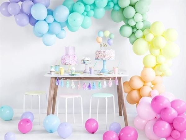 Party Deco lateksballonger, pastell lys blå, 30 cm, 50 stk, universell
