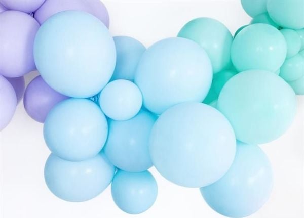 Party Deco lateksballonger, pastell lys blå, 30 cm, 50 stk, universell