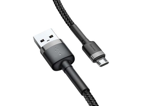 Baseus USB-kabel USB-A till microUSB, 3 m, svart/grå (6953156296374)