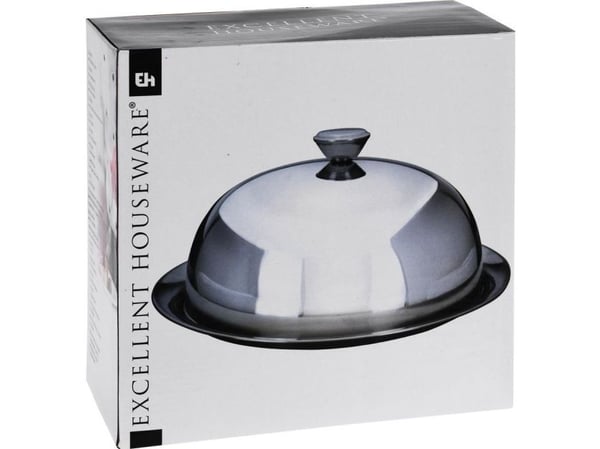Excellent Houseware serveringsfat i stål med lokk, tallerken 20 cm